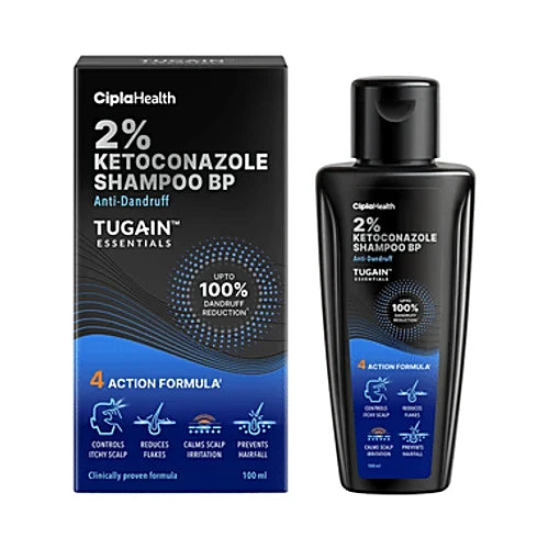 Tugain Essentials 2% Ketoconazole Anti Dandruff Shampoo, 100ml