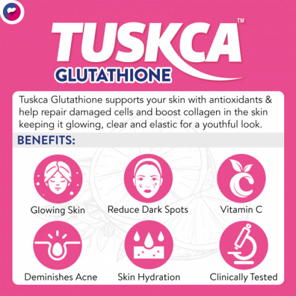 TUSKCA Glutathione Effervescent orange Flavor, 20 Tablets