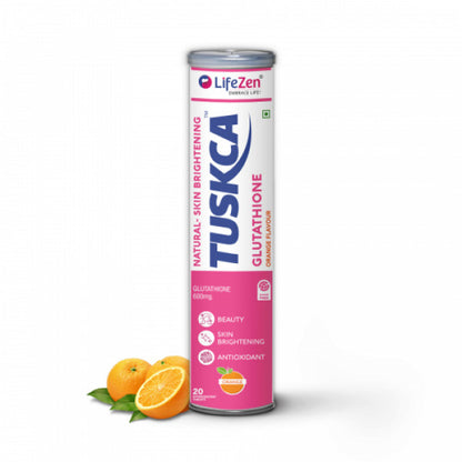 TUSKCA Glutathione Effervescent orange Flavor, 20 Tablets