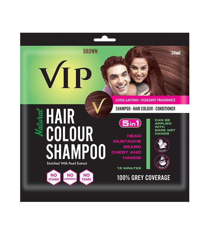 Vip Hair Colour Shampoo Brown, 20ml
