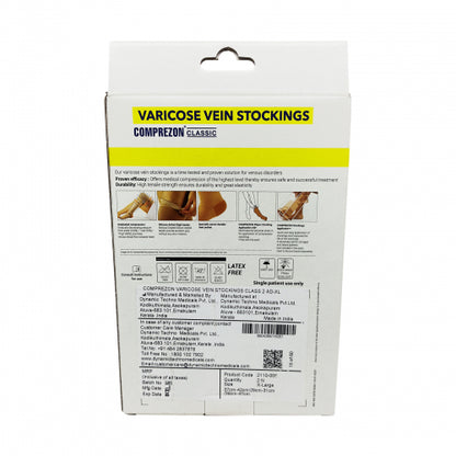 Dyna Comprezon Classic Varicose Vein Stockings - Class 2AD (Below Knee) 31-34 Cms (XXL)