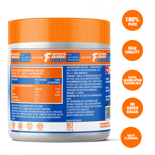 Fast&amp;Up BCAA Essentials 锻炼前后和锻炼期间橙色补充剂，45 份