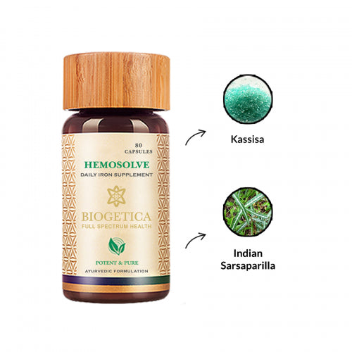 Biogetica Hemosolve - Daily Iron Supplement, 80 Capsules