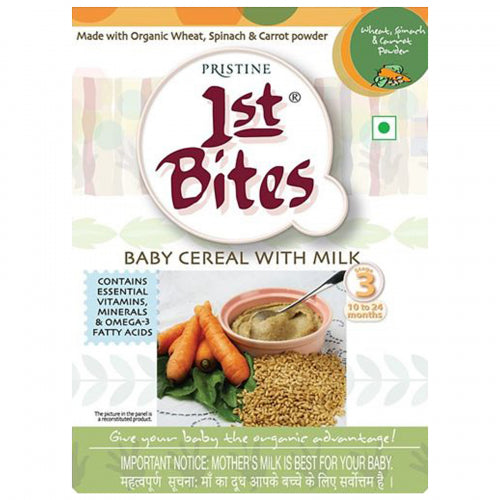 Pristine 1st Bites Organic Wheat, Spinach & Carrot Baby Cereal Stage 3, 300gm