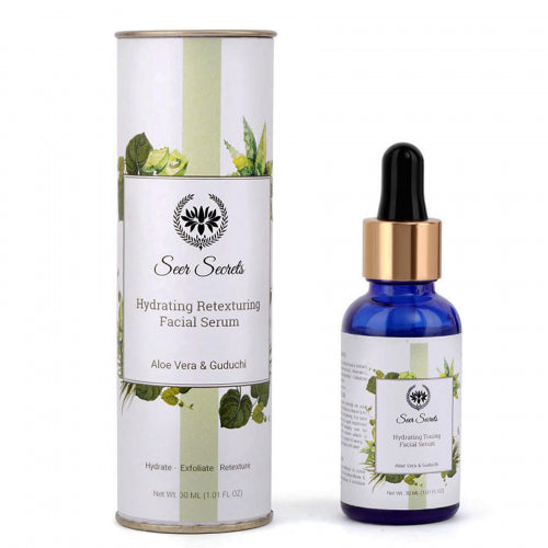 Seer Secrets Aloe Vera & Guduchi Hydrating & Retexturing Facial Serum, 30ml