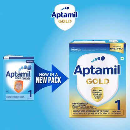 Aptamil Gold Stage 1 Infant Formula Refill Pack, 400gm
