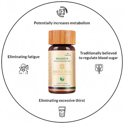 Biogetica Diasolve - Sugar and Metabolism Support, 80 Tablets