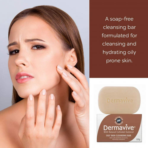 Dermavive Oily Skin Cleansing Bar, 120gm