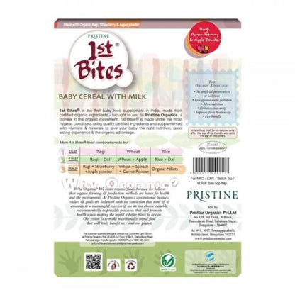 Pristine 1st Bites Organic Ragi, Strawberry & Apple Baby Cereal Stage 3, 300gm