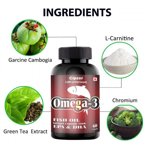 CIPZER Omega3 Fish Oil, 60 Softgel Capsules