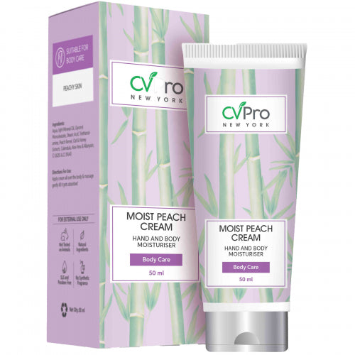 CVPro Moist Peach Hand and Body Moisturizer Cream, 50ml