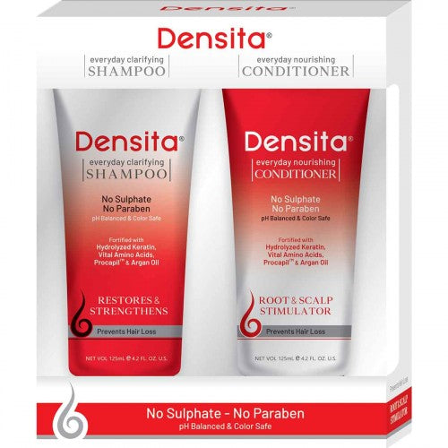 Densita 日常净化洗发水和日常滋养护发素，125ml