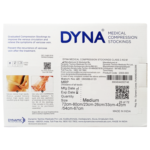 Dyna Comprezon Varicose Vein Stockings - Class 2AG (Upto Groin) 23-26 Cms (M)