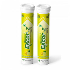 Escor-Z Effervescent Tablets Lime and Lemon Flavour Pack of 2