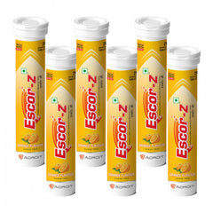 Escor-Z Effervescent Tablets Orange Flavour Pack of 6