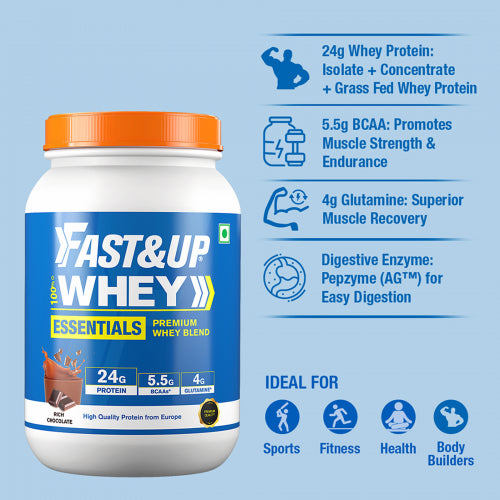 Fast&Up Whey Advanced Isolate + Hydrolysed Whey Rich Chocolate Flavour, 30 Servings