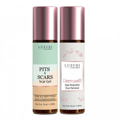 LUXURI Pits & Scar gel + LUXURI Dermanill Spot Reduction Combo Pack, 100ml