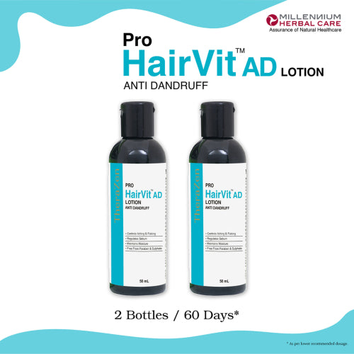 Millennium Herbal Care Pro HairVit AD (Anti-Dandruff) Scalp Lotion, 2x50ml