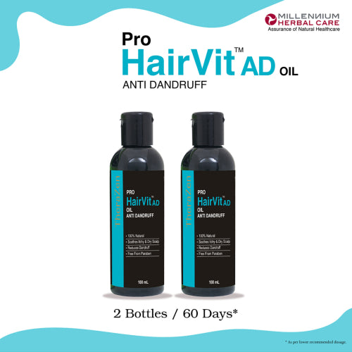 Millennium Herbal Care Pro HairVit AD (Anti-Dandruff) Hair Oil, 2x100ml