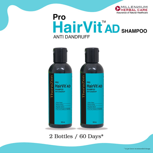 Millennium Herbal care Pro HairVit AD (Anti-Kelemumur) Syampu, 2x100ml