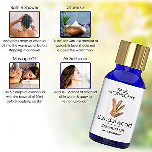 Sage Apothecary Sandalwood Essential Oil, 10ml
