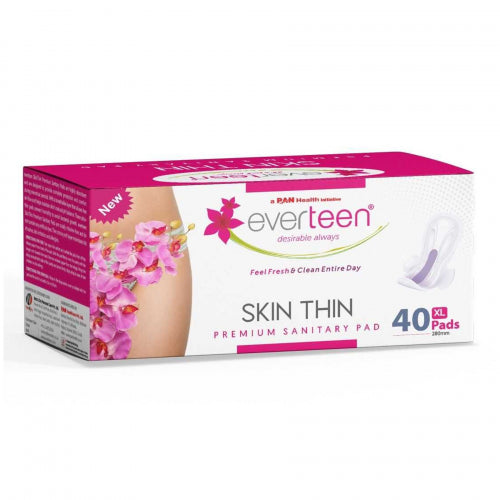 everteen Skin Thin Premium XL Sanitary Pads, 40 Pieces