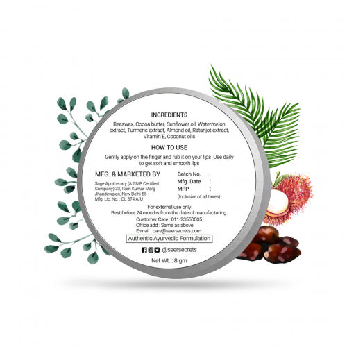 Seer Secrets Rambutan, Dates & Liquorice Lip Scrub, 15gm