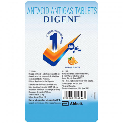 Digene, 15 Tablets (Orange Flavour)